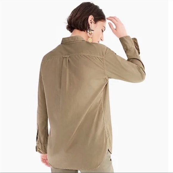 J. Crew khaki boyfriend utility shirt XXL - Picture 3 of 6